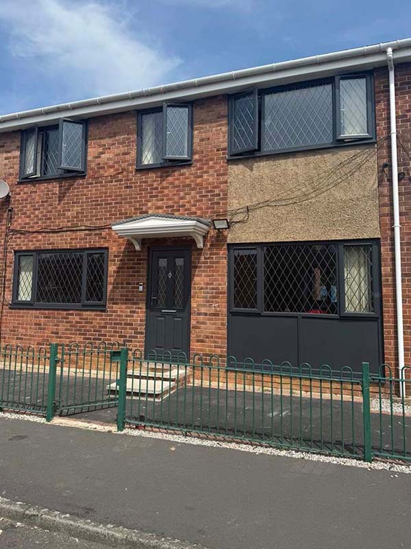 Black pvc windows and doors on house in Doncaster | South Yorkshire